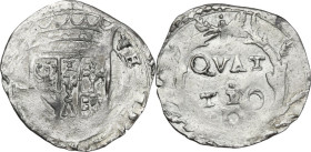 Urbino. Francesco Maria II della Rovere (1574-1624). Da quattro quattrini. D/ Scudo Della Rovere. R/ QVAT TRO .Q. su tre righe entro corona di rami di...