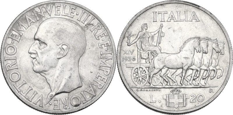 Regno di Italia. Vittorio Emanuele III (1900-1943). 20 lire 1936. Pag. (decimali...