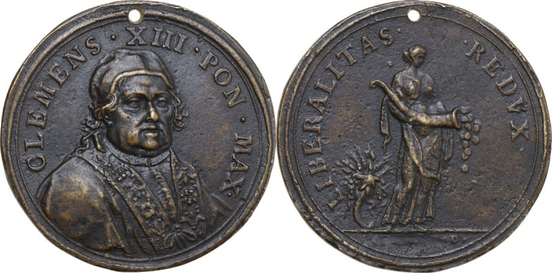 Clemente XIII (1758-1769), Carlo Rezzonico. Medaglia straordinaria allusiva alla...