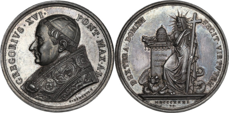 Gregorio XVI (1831-1846), Bartolomeo Alberto Cappellari. Medaglia A. I. D/ GREGO...