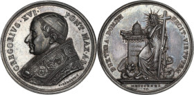 Gregorio XVI (1831-1846), Bartolomeo Alberto Cappellari. Medaglia A. I. D/ GREGORIVS XVI PONT MAX AN I. Busto a sinistra con berrettino e piviale; sot...