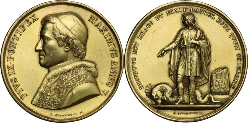 Pio IX (1846-1878), Giovanni Mastai Ferretti. Medaglia A. V. D/ PIVS IX PONTIFEX...