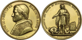 Pio IX (1846-1878), Giovanni Mastai Ferretti. Medaglia A. V. D/ PIVS IX PONTIFEX MAXIMVS ANNO V. Busto a sinistra con mozzetta e stola; sotto, G. GIRO...