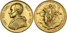 Leone XIII (1878-1903), Gioacchino Pecci. Medaglia annuale A. VIII. D/ LEO XIII PONT MAX AN VIII Busto a sinistra con berrettino mozzetta e stola; sot...