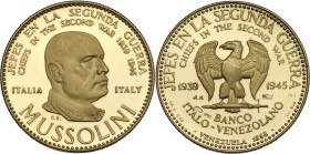 Medaglia 1958 emessa dal Banco Italo-Venezolano per la serie – Chiefs in the Second War series ITALY - MUSSOLINI. Coniata nella zecca di Karlsruhe (Ba...