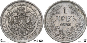 Bulgaria. Boris III (1918-1943). Lev 1925. KM 37; Nikolov 55. CU/NI. 3.06 g. 20.00 mm. Encapsulated by Classical Coin Grading MS 62.