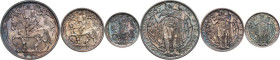 Czech Republic. Socialist Republic. Set of the 'Ducati Millennium' issue containing the three silver medal Millennium of St. Wenceslaus. Cf. Fried. 8,...