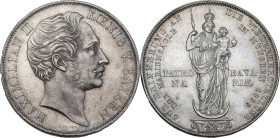 Germany. Bayern. Maximilian I (1848-1864). 2 Gulden 1855, Munich mint. Restoration of the Mariensäule. KM 848; Jaeg. 84. AR. 21.21 g. 36.00 mm. MS.