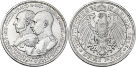 Germany. Friedrich Franz IV (1897-1918). 3 Mark 1915 A, Berlin mint. KM 340; Jaeg. 88. AR. 16.69 g. 33.00 mm. R. 100-Jahrfeier des Grossherzogtums. MS...