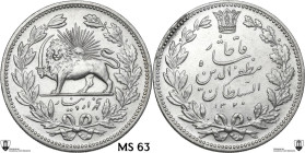Iran. Mozaffar ad-Din Shah (1896-1907). 5000 Dinar SH 1320 (1902). KM 976. AR. 22.98 g. 36.00 mm. Encapsulated by Classical Coin Grading MS 63.