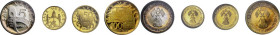 United Arab Emirates - Ajman. Rashid Bin Hamad al-Naimi (1928-1981). Four coin 1971 year set 'Commemorative issue to the SAVE VENICE campaign' (Ag) 5 ...