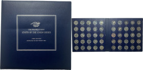 USA. Franklin Mint States of the Union Series First Edition Sterling Silver Proof Set. Set of fifty (50) 32 mm. silver medals depicting the american s...