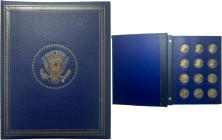 USA. The Franklin Mint Treasury of Presidential Commemorative Medals. American Express Edition. 1970. Set of thirty-six (36) 39 mm. silver medals depi...