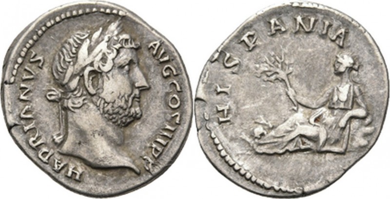 AR Denarius Rome 134–138 AD, HADRIANUS 117–138 AD Laureate head right HADRIANVS ...
