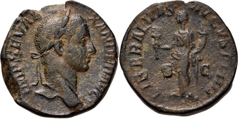 Æ Sestertius n.d, SEVERUS ALEXANDER 222–235 AD Laureate head right IMP SEV ALEXA...