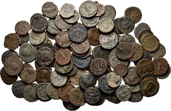 Lot Ancient (100) Consisting of late Roman bronzes from the third and fourth cen...