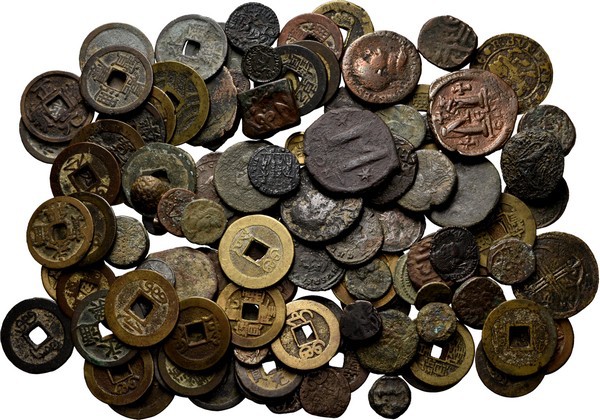 Lot Miscellaneous (100+) Consisting of some late fourth century Roman bronzes, B...