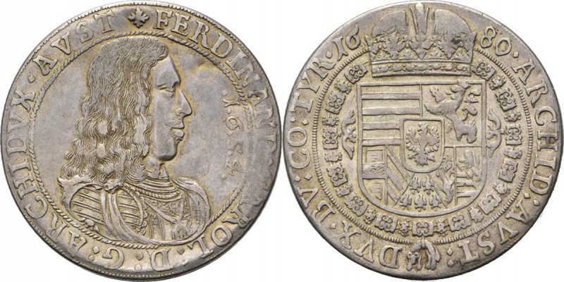 Austria - Schraubtaler 1654/1680, Silver, ERZHERZOG FERDINAND CARL 1632–1662, HA...