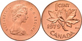 Canada - Error Cent 1979, Copper, ELIZABETH II 1952–present Bust to right. Rev. maple leaf divides denomination and date. Struck on New Zealand cent p...