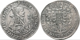 German States - Taler 1626, Silver, JOHANN GEORG I 1615–1656, SACHSEN Bust right with sword and helmet. Rev. helmeted arms dividing date.Dav. 7601.29....