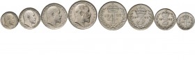 Great Britain - Maundy set (4) 1902, Silver, EDWARD VII 1901–1910 Head right. Rev. crowned denomination within oak wreath.S. 3985; KM. MDS158; KM. 795...