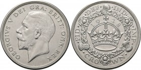 Great Britain - Crown 1928, Silver, GEORGE V 1910–1936 Head left. Rev. crown and date within wreath. KM. 836; S. 4036Mintage only 9.034 pieces.28.08 g...