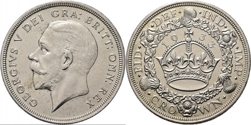 Great Britain - Crown 1933, Silver, GEORGE V 1910–1936 Head left. Rev. crown and...