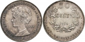 Luxembourg - Essai 50 Centimes 1914, Silver Bust to left. Rev. value within wreath, year below.KM. E262.21 g Very fine +