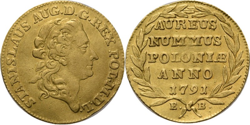 Poland - Ducat 1791, Gold, STANISLAUS AUGUST 1764–1795 Bust to right. Rev. AUREU...