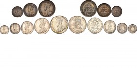 South Africa - Proof set 1923, Silver, GEORGE V 1910–1936 8 Piece set in original box by Mappin & Webb. On the lid printed in gold: FIRST COINAGE OF S...