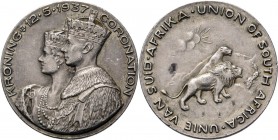South Africa - Coronation of King George VI and Queen Elizabeth 1937, MEDALS Crowned busts to left. Rev. lion and lioness striding right. UNIE VAN SUI...
