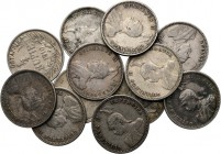 LOTS - Lot German East Africa 1/4 Rupie (12) 1910 J Armoured bust left. Rev. value, date and mintmark within open wreath.J. 720; KM. 9 Various qualiti...
