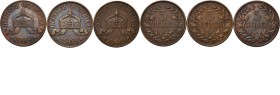 LOTS - Lot German East Africa 5 Heller (3) 1909 J Crown with ribbon above date. Rev. value within wreath.J. 717; KM. 11 Various qualities