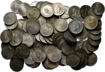 LOTS - Lot South Africa (100) Consisting of silver 5 Shillings and 50 Cents George VI and Elizabeth II. Various qualities, many with original luster