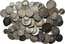 LOTS - Lot South Africa Mainly George VI and Elizabeth II silver pieces, interesting to sort out!Gross weight ca. 1100 g. Various qualities