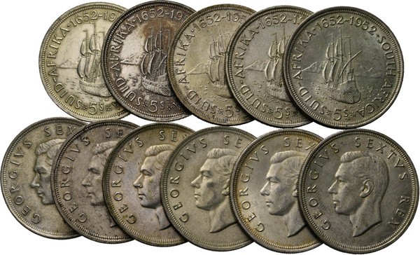 LOTS - Lot South Africa (11) Consisting of 5 Shillings 1952 '300th Anniversary F...
