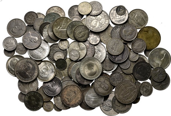 LOTS - Lot Worldcoins Mainly 20th century silver pieces, gross weight: 1150 g. V...