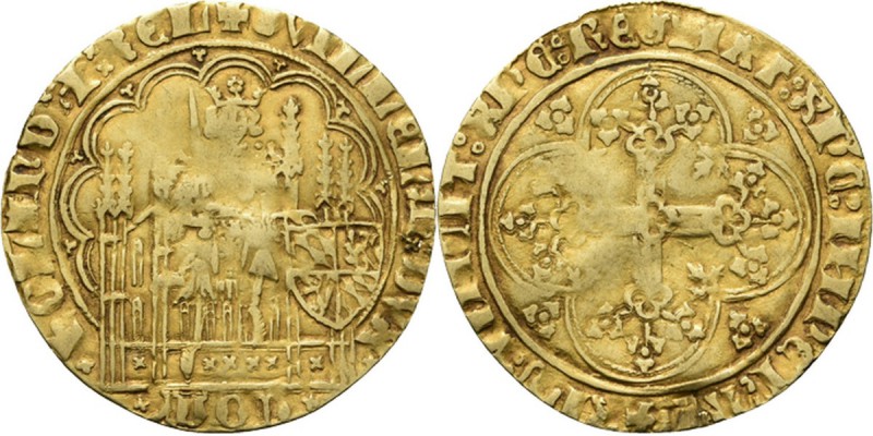 Gouden schild of klinckaert z.j, Gold, WILLEM VI van Beieren 1404–1417 Emissie 1...