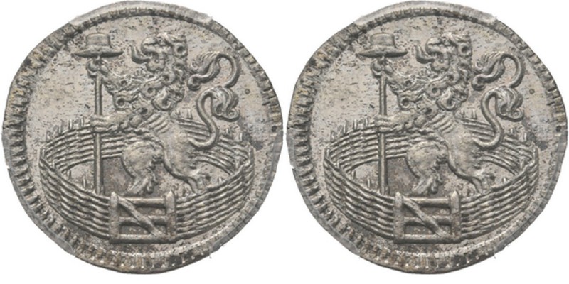 Zilveren duit 1742 over 1741, Silver Type Ia. · ❀ · / HOL / LAN / DIA· / jaartal...
