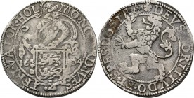 Leeuwendaalder 1604, Silver Type Ic, geslagen op de Hollandse voet. Ridder achter gewestelijk wapen naar rechts en jaartal in het veld …WES - TFRI + V...
