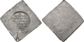 Nooddaalder van 48 stuiver 1576, Silver, Emissie juli 1576, ZIERIKZEE Op vierkant zilveren plaatje. In een parelrand op zeven regels · ✠ · / ·REGIÆ / ...