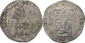 Zilveren dukaat 1693, Silver Type Ic. Staande ridder met zwaard tussen jaartal, provinciewapen aan de voet, mt. stadsschild na zwaard. Titel TRA. Kz. ...