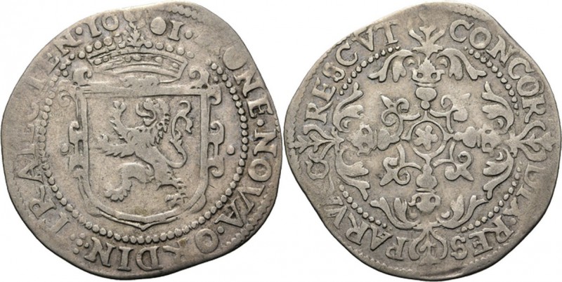 Roosschelling 1601, Silver Gekroond Hollands wapen, mt. stadsschild tussen jaart...