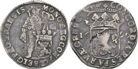 Zilveren dukaat 1699, Silver Type IIa. Staande ridder met zwaard achter provinciewapen aan lint MO˙ NO: ARG˙ CONFŒ˙ BELG: PRO: TRANSIS. Kz. generalite...