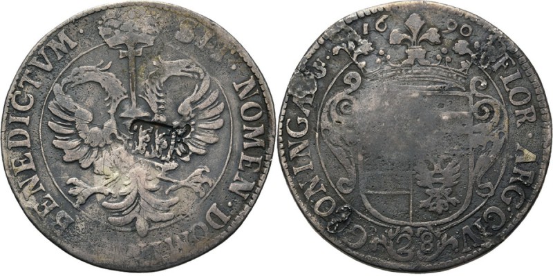 28 stuiver 1690, Silver Type II. Gekroonde dubbele adelaar met rijksappel op de ...