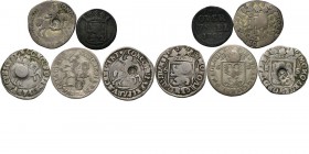 Lot Provinciaal (5) Geheel bestaande uit geklopte munten, waaronder een viertal Ruiterschellingen. Gemiddeld Fraai