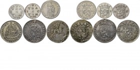 Lot Provinciaal (6) Bestaande uit munten van Utrecht, waaronder een Scheepjesschelling 1764 (V. 113.4). Gemiddeld Zeer Fraai