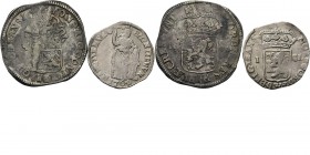 Lot Overijssel (2) Bestaande uit een Zilveren Dukaat 1695 (overslag over onbekend jaartal) en Gulden 1704. Diverse kwaliteiten