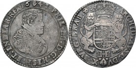 BRABANT - Ducaton 1648, Silver, PHILIPPE IV 1621-1665 Anvers. 2me type. Buste du roi avec mince collet à droite, en haut main entre le millésime ·PHIL...