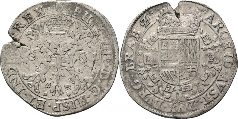 BRABANT - ½ Patagon 1631, Silver, PHILIPPE IV 1621-1665 Anvers. Croix de bâtons ...